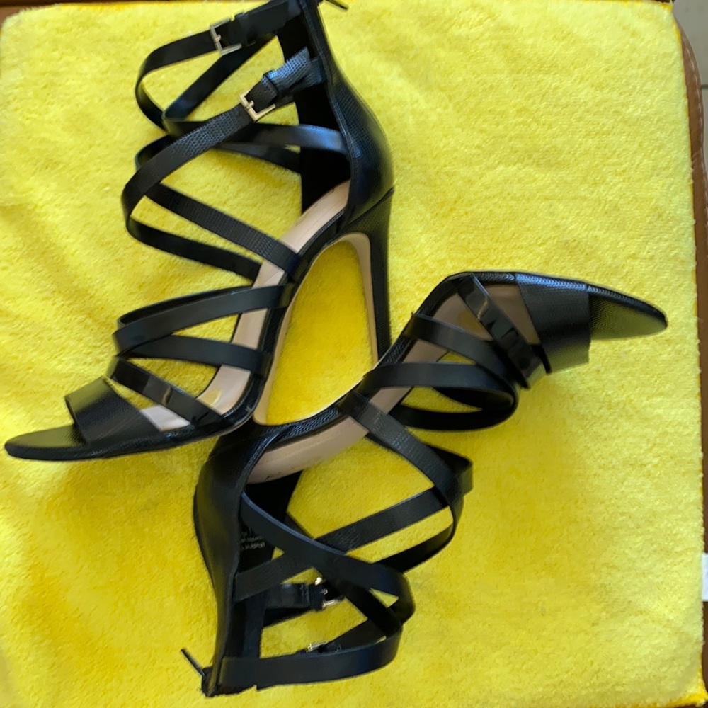 Aldo Black Gladiator Heel Sandal 8.5